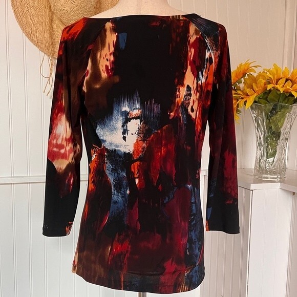 Grace Elements Multicolored Neckline Blouse - Picture 3 of 6